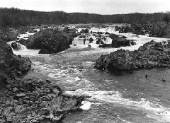 Long view of Great Falls of the Potomac River